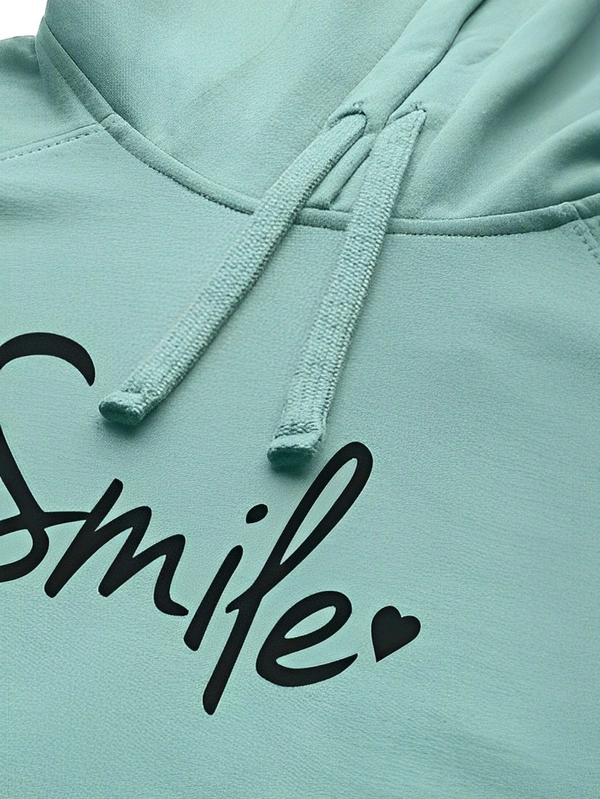 WSRF FAB Full Sleeve Graphic Print Women Sweatshirt - Teal, Xl