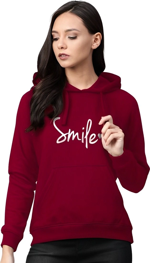 WSRF FAB Full Sleeve Graphic Print Women Sweatshirt - Bright Red, Xl
