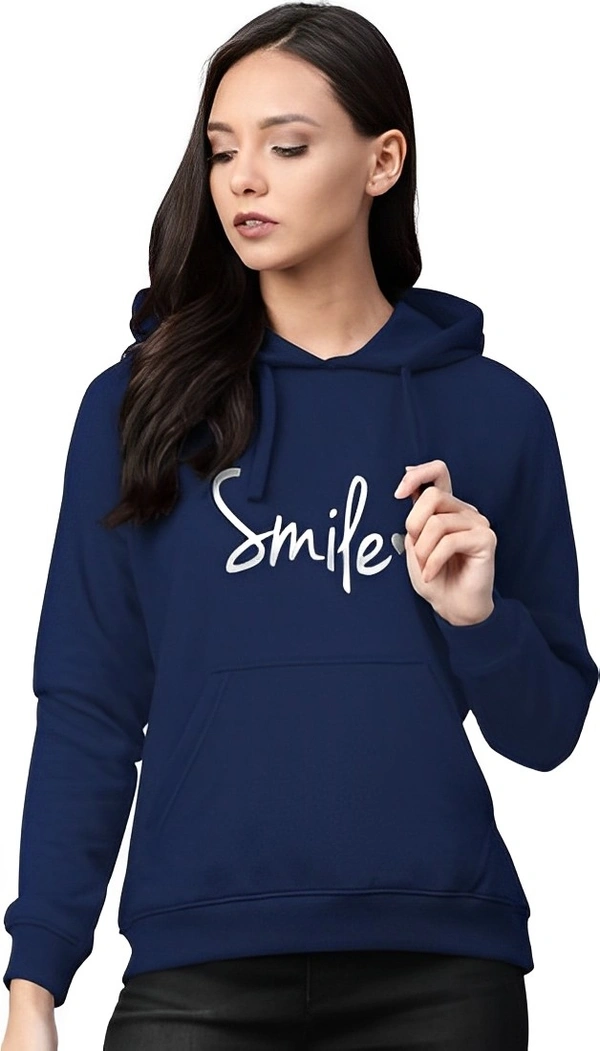 WSRF FAB Full Sleeve Graphic Print Women Sweatshirt - Blue, L