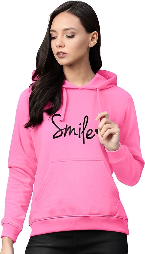 WSRF FAB Full Sleeve Graphic Print Women Sweatshirt - Tickle Me Pink, M