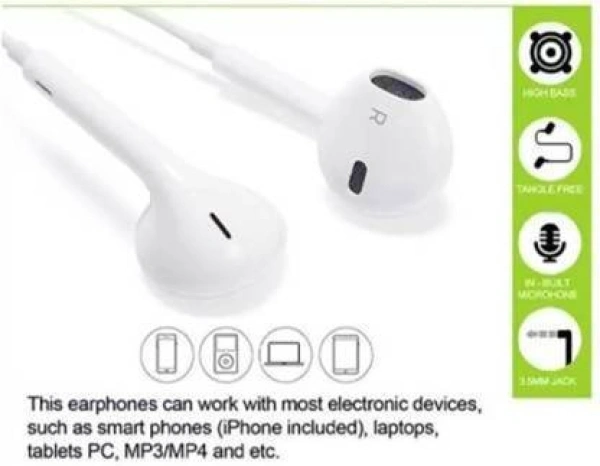 Earphones 3.5 mm Handfree Headphone Wired Hendset 