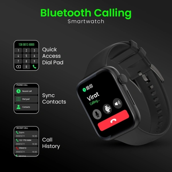 FIRE Boltt Nucleus ! 1.78" AMOLED Display With BT  Calling 368*448 Pix...  - Black