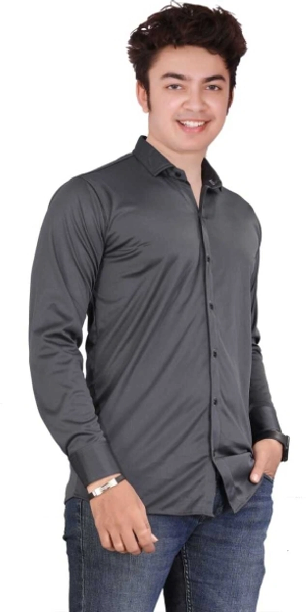Men Solid Casual Grey Shirt - Magenta / Fuchsia, Xl