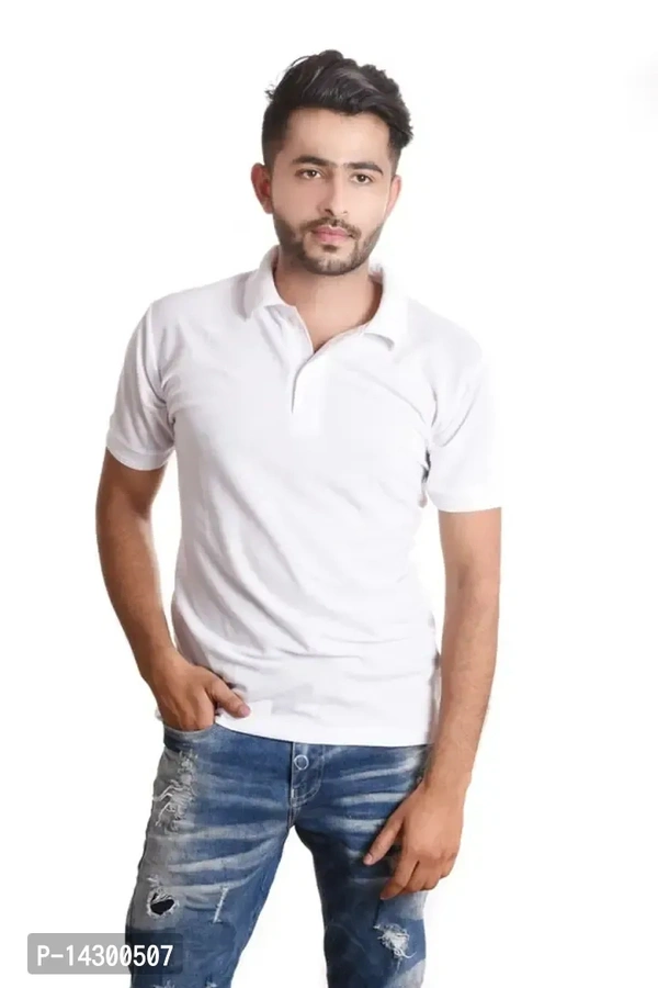 Reliable White Cotton Polo's For Men - White, L