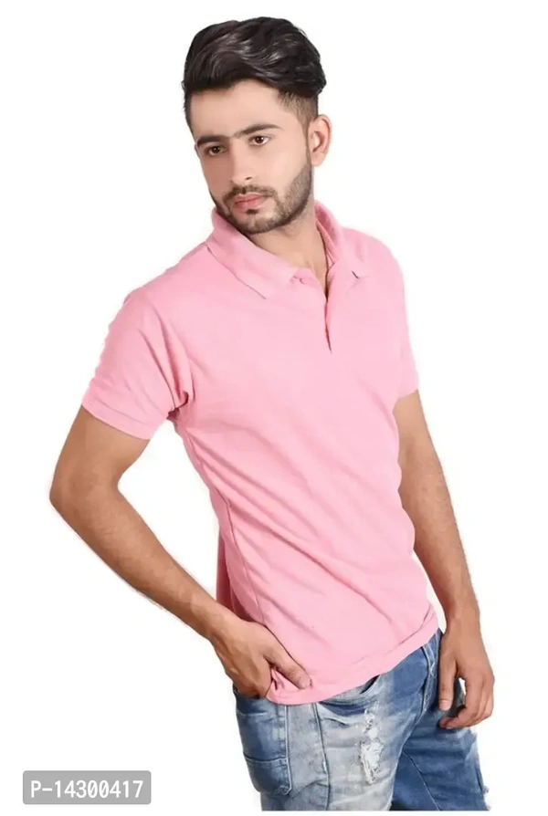 Reliable Pink  Cotton Polo's For Men - Pink Lace, Xl