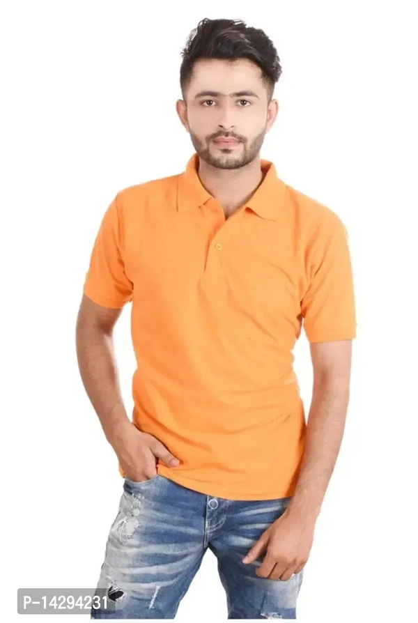 Reliable Orange Cotton Polo's For Men - Web Orange, L