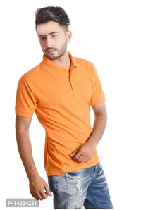 Reliable Orange Cotton Polo's For Men - Web Orange, L
