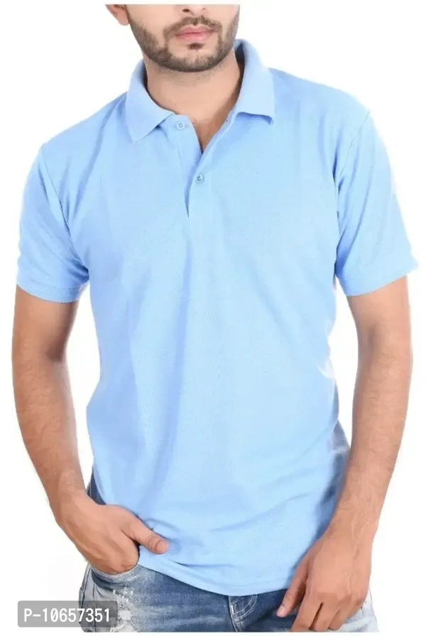 Reliable Blue  Cotton Polo's For Men - Cornflower Blue, M
