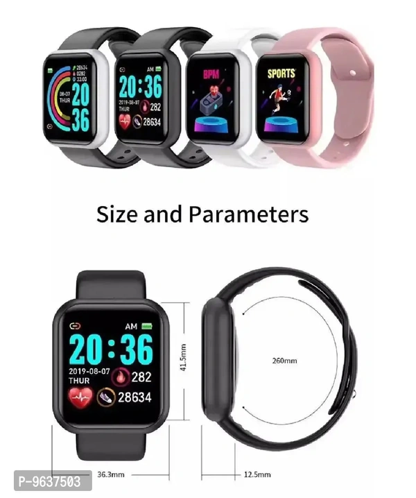 ID 116 Puls  Bluetooth Fitness Smart Watch For Men And Women - Black, Free