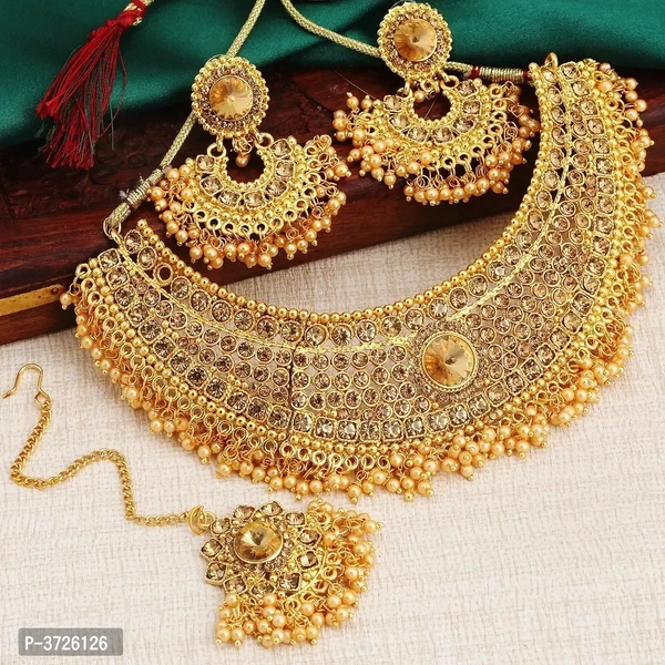 Gold Plated Pearl  Necklace Set For Woman