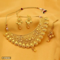 Gold Plated Pearl  Necklace Set For Woman
