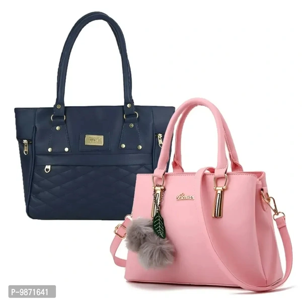 Classic  Pu  Solid Handbags  For Woman  Packs Of 2
