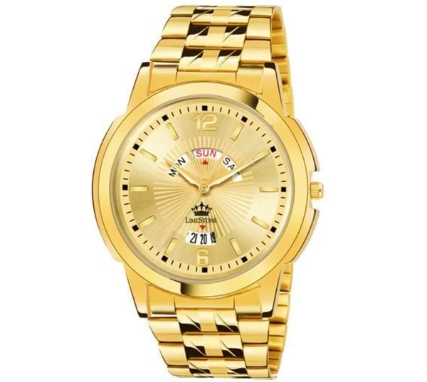 Gold Analog Watch For Men  - Golden Fizz, Free Size