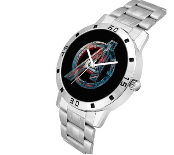 Avenger Edition Men's Analog Watch Stainless Steel  - Silver Chalice, Free Size