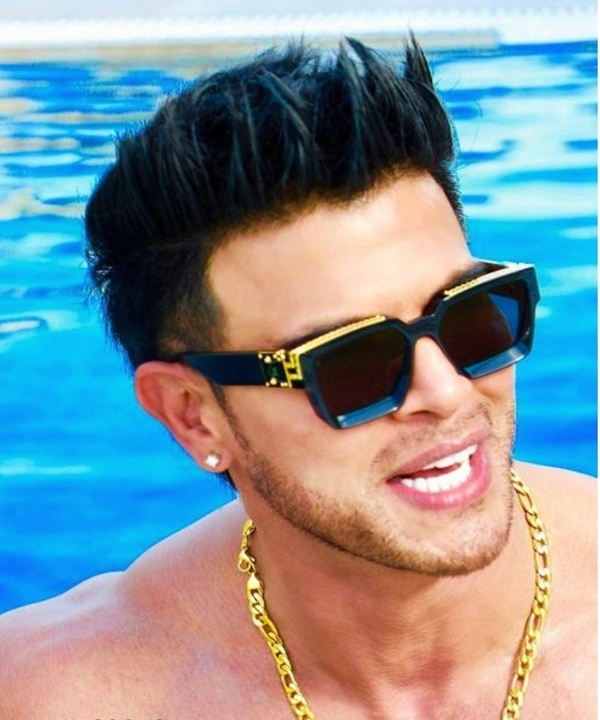 Sahil Khan Retro Square Black Sunglasses  - Black, Free Size