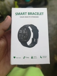New Stylish Rounded Screen Watch Heart Rate,Steps Counter,Blood Pressure, Sedentary Reminder For Unisex - Free Size, Black