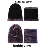 Winter Combo Cap And Muffler Benie Cap Neck Warmer Scarf Unisex Wollen - Red, Free Size