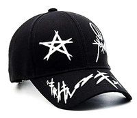 Stylish Baseball Adjustable Printed Black Cap For Boys  - Black, Free Size