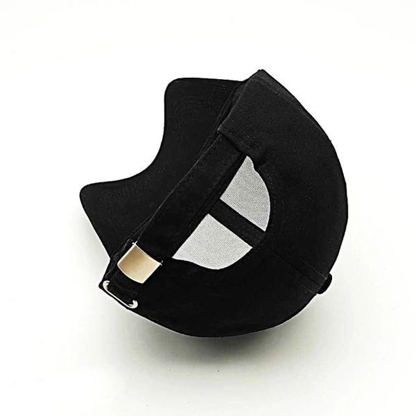 Stylish Baseball Adjustable Printed Black Cap For Boys  - Black, Free Size