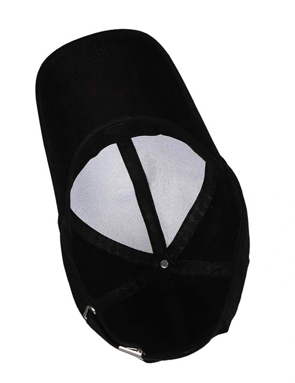 Stylish Baseball Adjustable Printed Black Cap For Boys  - Black, Free Size