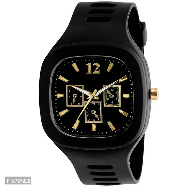 Square Multi Dial Analog Silicon Starp Stylish Watch For Boys - White, Free Size