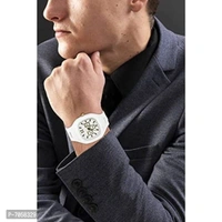 Square Multi Dial Analog Silicon Starp Stylish Watch For Boys - White, Free Size