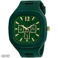 Square Multi Dial Analog Silicon Starp Stylish Watch For Boys - Japanese Laurel, Free Size