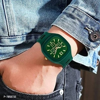Square Multi Dial Analog Silicon Starp Stylish Watch For Boys - Japanese Laurel, Free Size