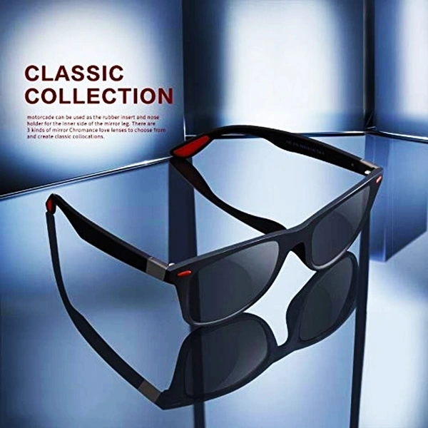 Classic Wayfarer Stylish Sunglasses For Men  - Black, Free Size