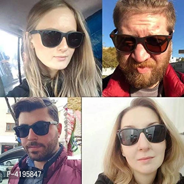 Classic Wayfarer Stylish Sunglasses For Men  - Black, Free Size