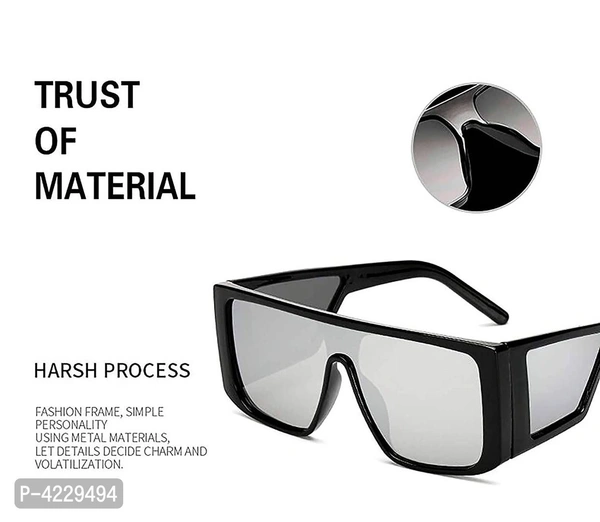 Modern Oversized Sahid Kapoor Inspired Square Shape Stylish Unisex Sunglasses  - Free Size