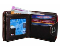 BMW Elegant Brown Artificial Leather Men's Two Fold Wallet - Brown