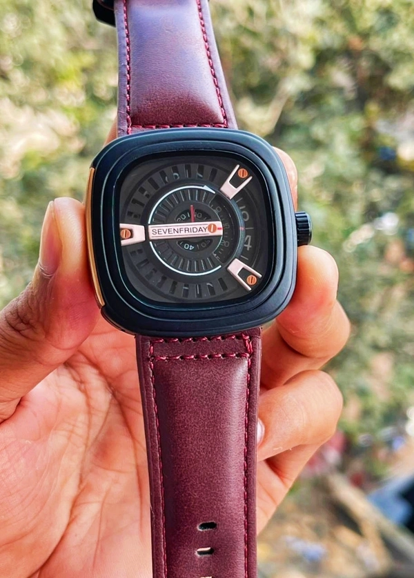 SevenFriday Stylish Watch For Men Orignal - Ripe Plum, Free Size