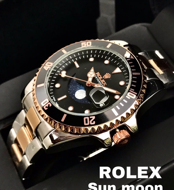 Rolex ♛ Luxurious Premium Sun Moon Max Watch For Mens - Bourbon
