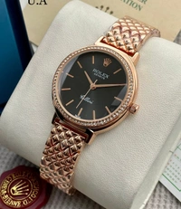 Rolex Metal Chain Premium Watch For Her - Free Size