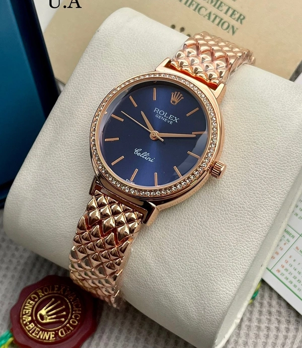 Rolex Metal Chain Premium Watch For Her - Free Size