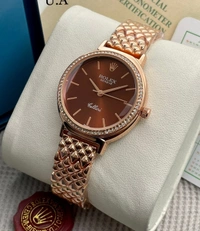 Rolex Metal Chain Premium Watch For Her - Free Size