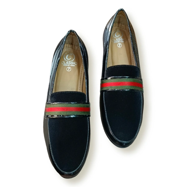 CLASSIQ BLACK VELVET LOAFERS - Black, 10