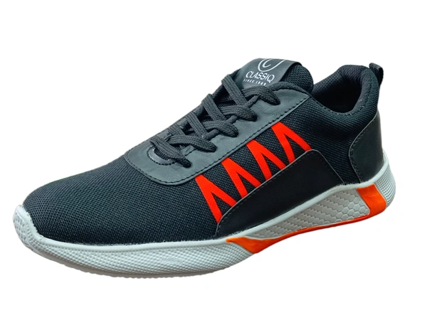 CLASSIQ BLACK SPORTS SHOES - Black, 9