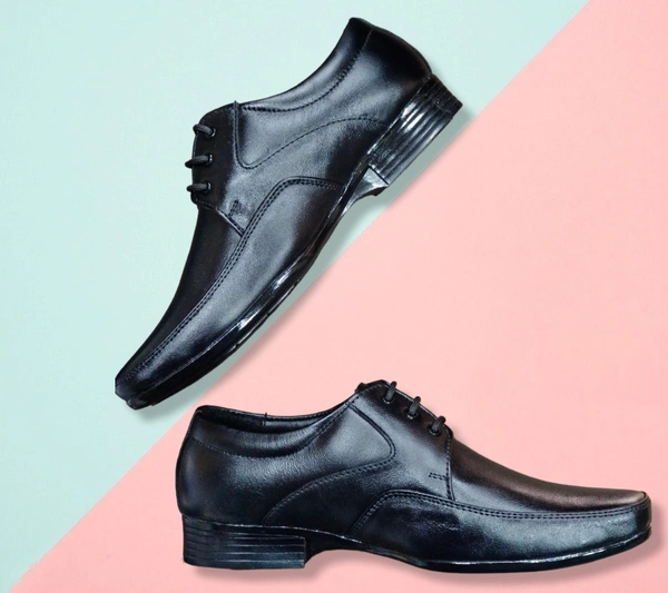 CLASSIQ LEATHER FORMAL SHOES - Black, 6