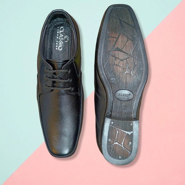 CLASSIQ LEATHER FORMAL SHOES - Black, 7
