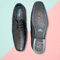 CLASSIQ LEATHER FORMAL SHOES - Black, 8