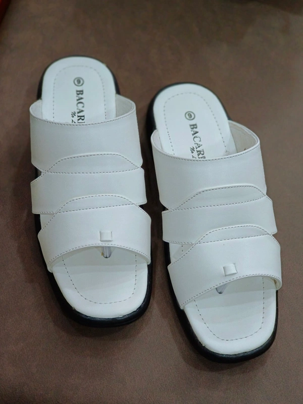 BACARDI WHITE MEN'S SLIPPERS - White, 7
