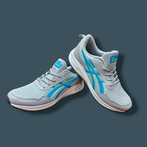 SUN SAGA LIGHT GREY RUNNING SHOES - 6, Grey