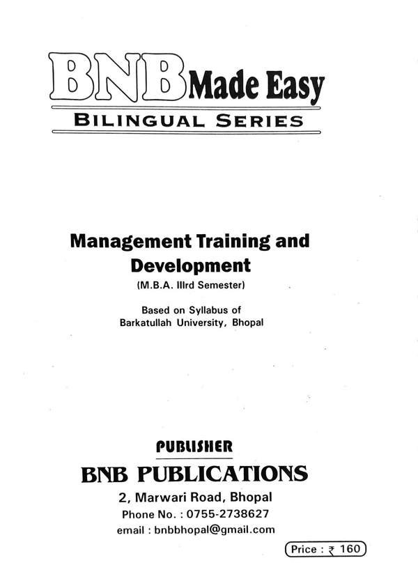 MANAGEMENT TRAINING & DEVELOPMENT 