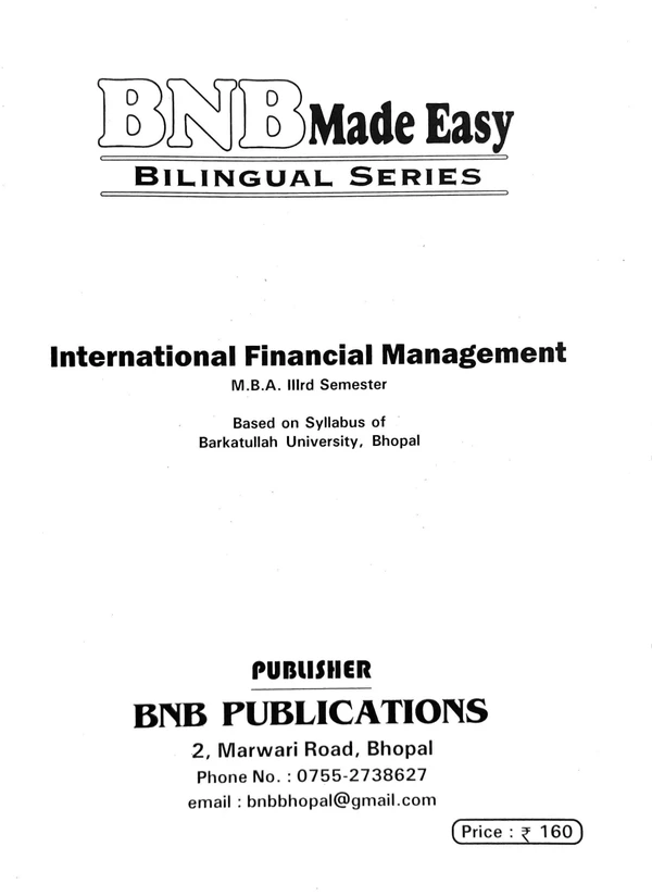 INTERNATIONAL FINANCIAL MANAGEMENT 