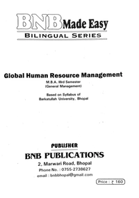 GLOBAL HUMAN RESOURCE MANAGEMENT 