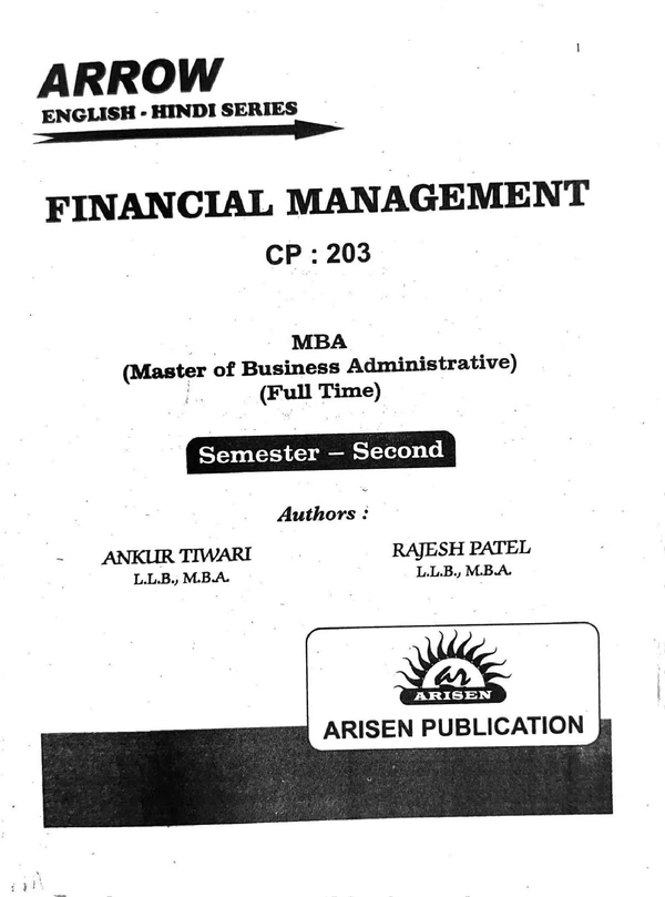 FINANCIAL MANAGEMENT MBA 2ND SEM (ARROW)