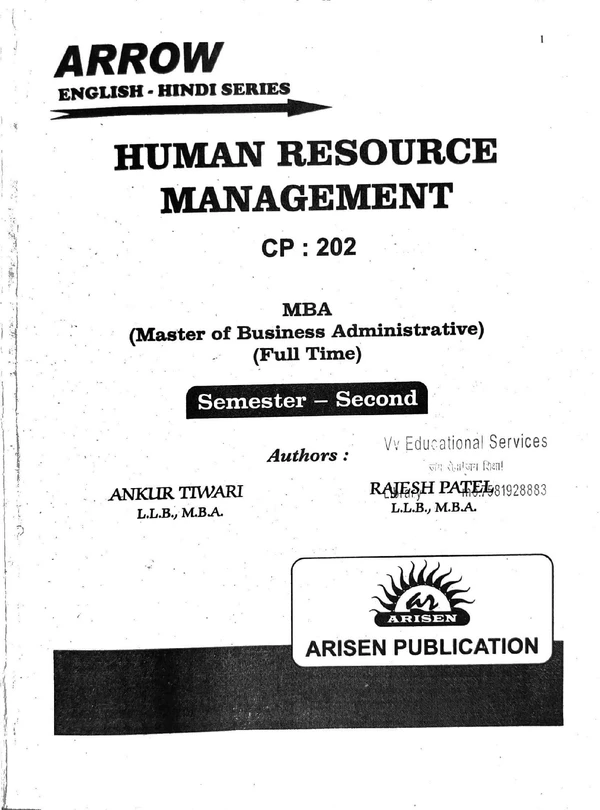 HUMAN RESOURCE MANAGEMENT  MBA 2ND SEM (ARROW)