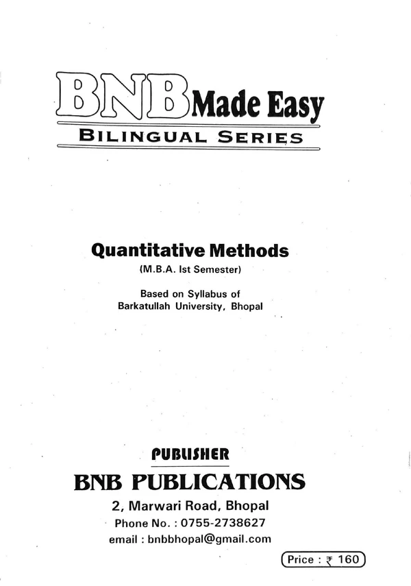 QUANTITATIVE METHODS (QT) (BNB PUBLICATION) - Red Orange